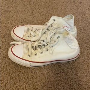 Lightly used white converse high top